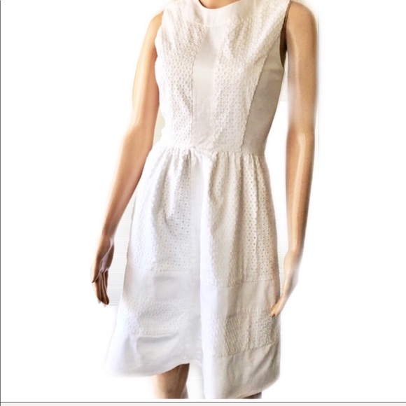 CALVIN KLEIN White Eyelet Dress Size 4P - Picture 4 of 7